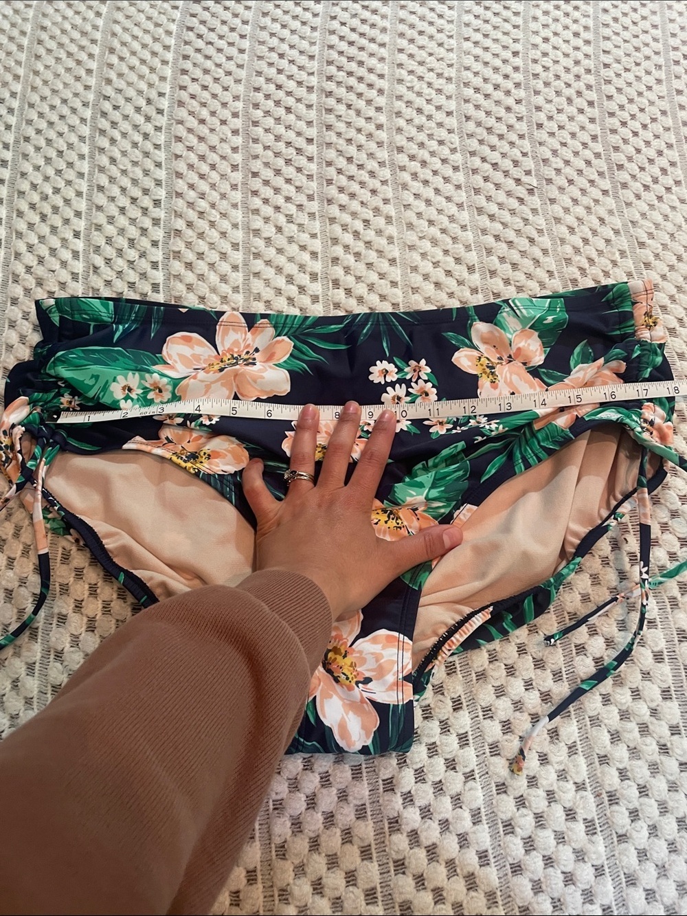 Kona Sol High Waist Floral Bikini Bottom 20W 22W Ruched Cinch Plus Size Swim - Picture 11 of 13